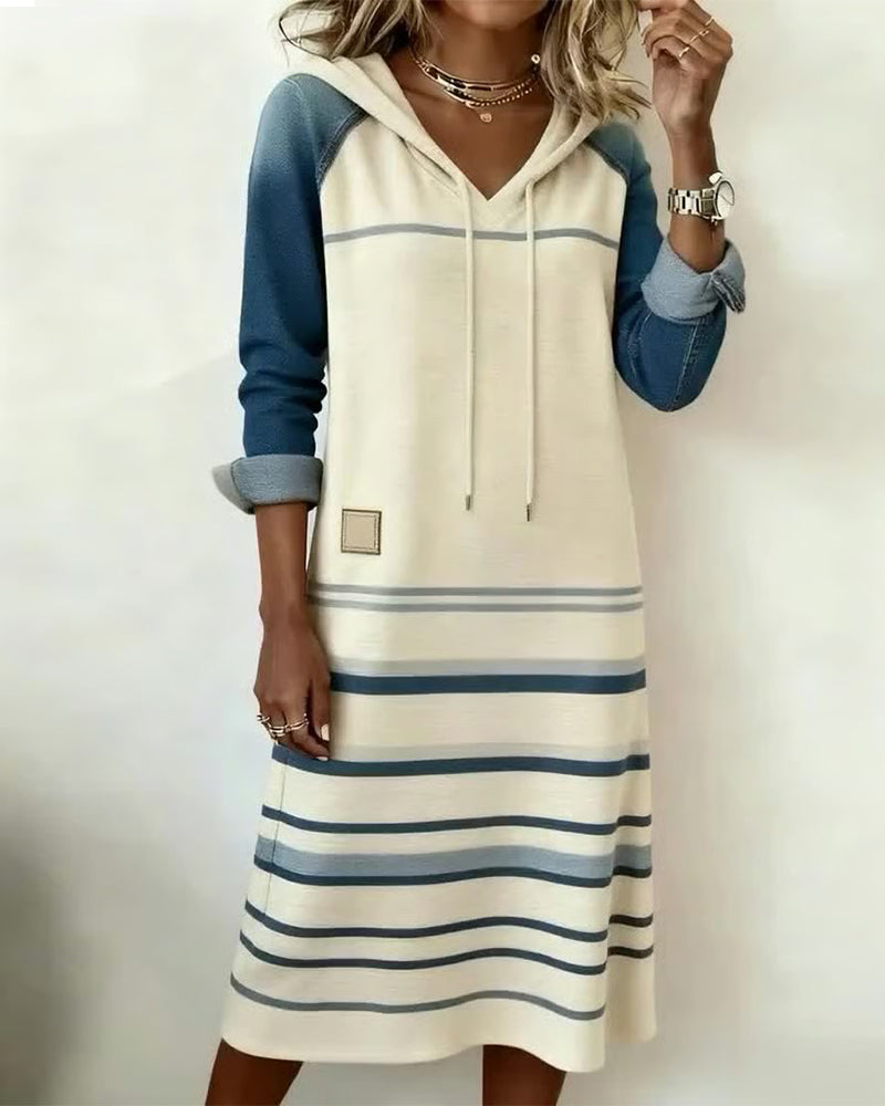 Zoe | Striped Hooded Dress