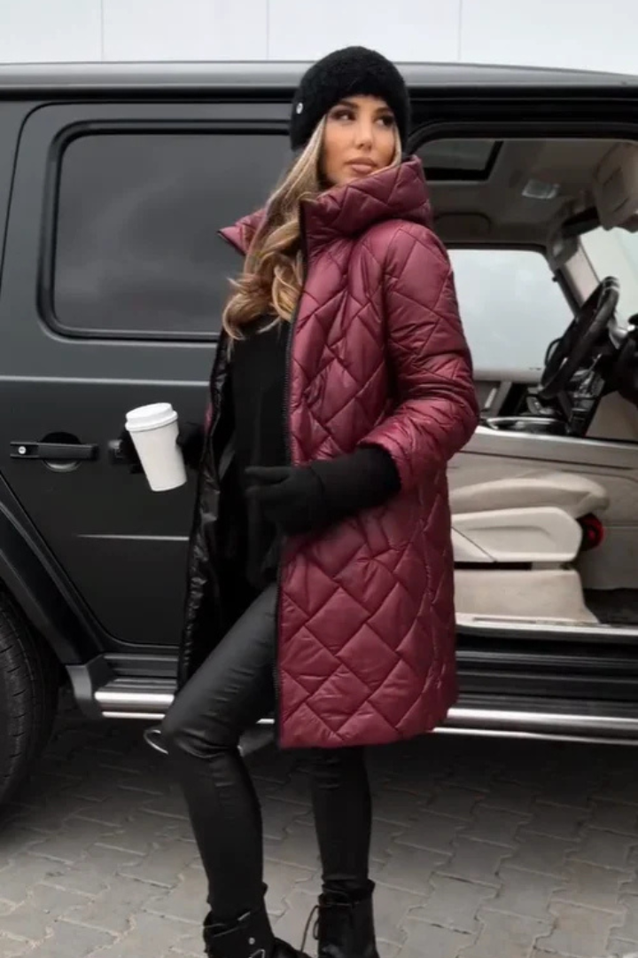 Avalyn™ | Elegant Quilted Hooded Jacket