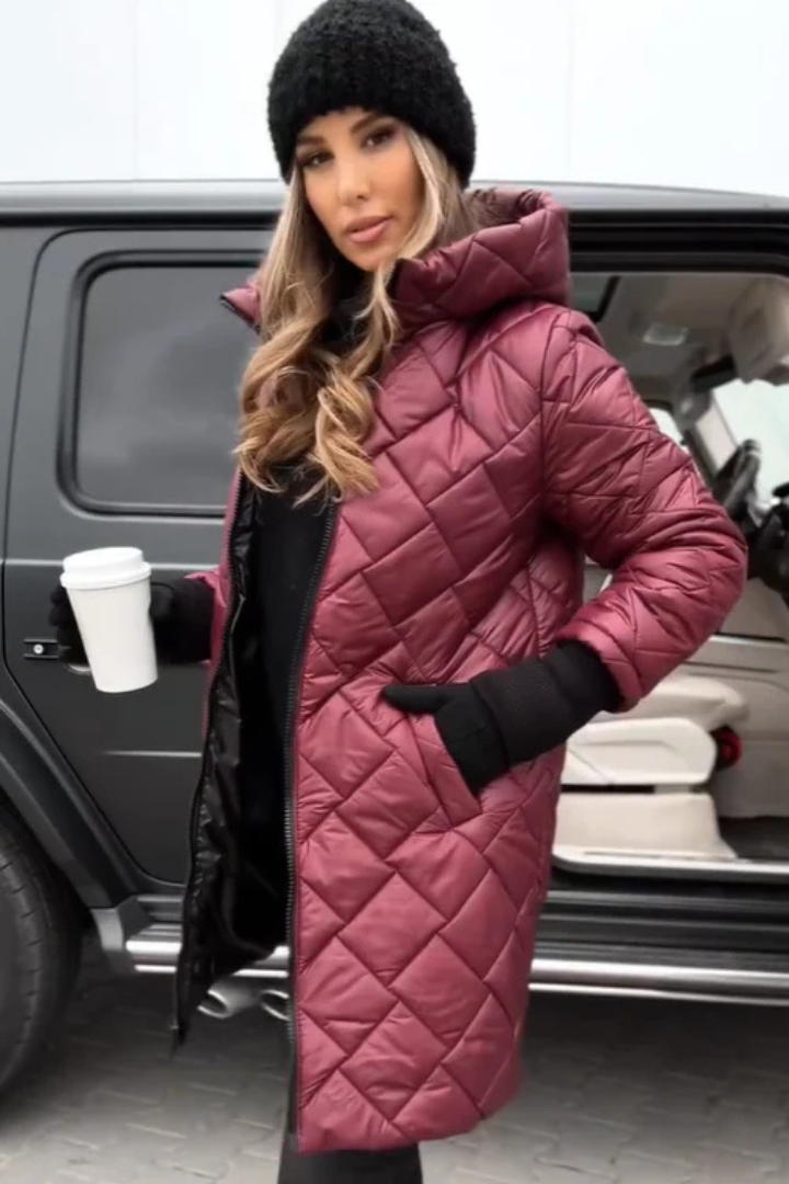 Avalyn™ | Elegant Quilted Hooded Jacket