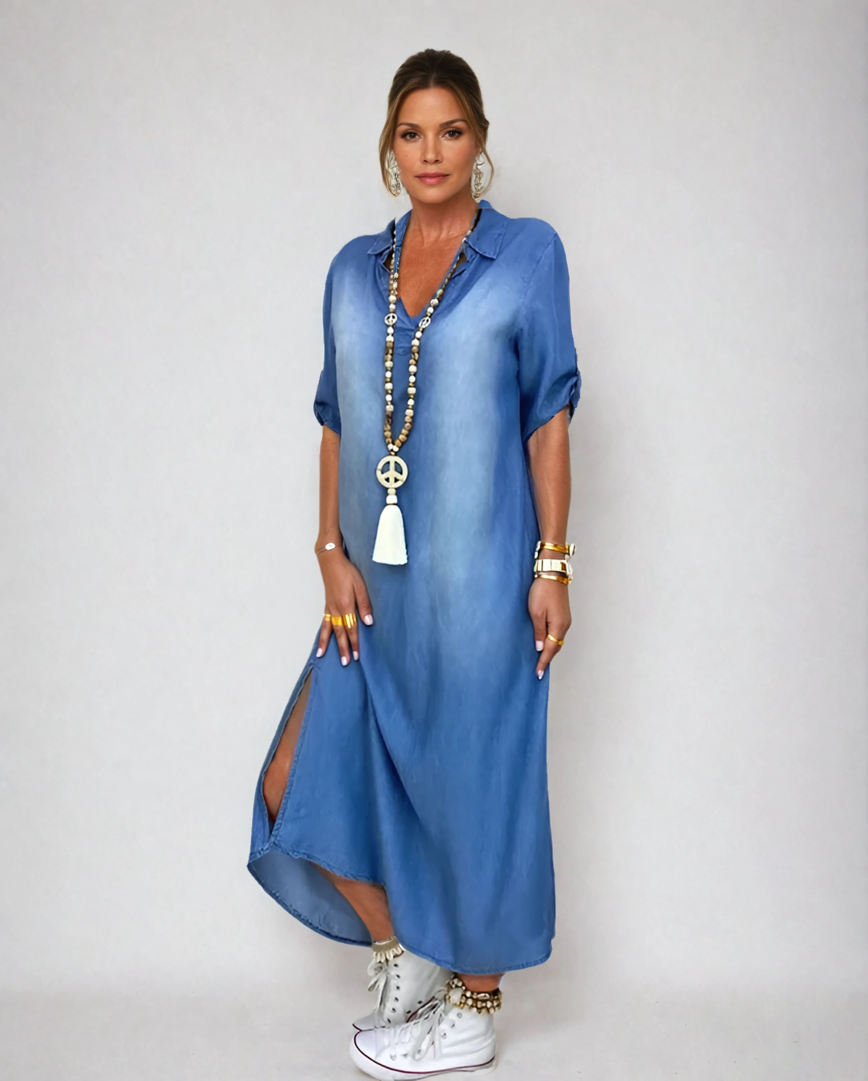Olivia | Maxi Denim Style Dress