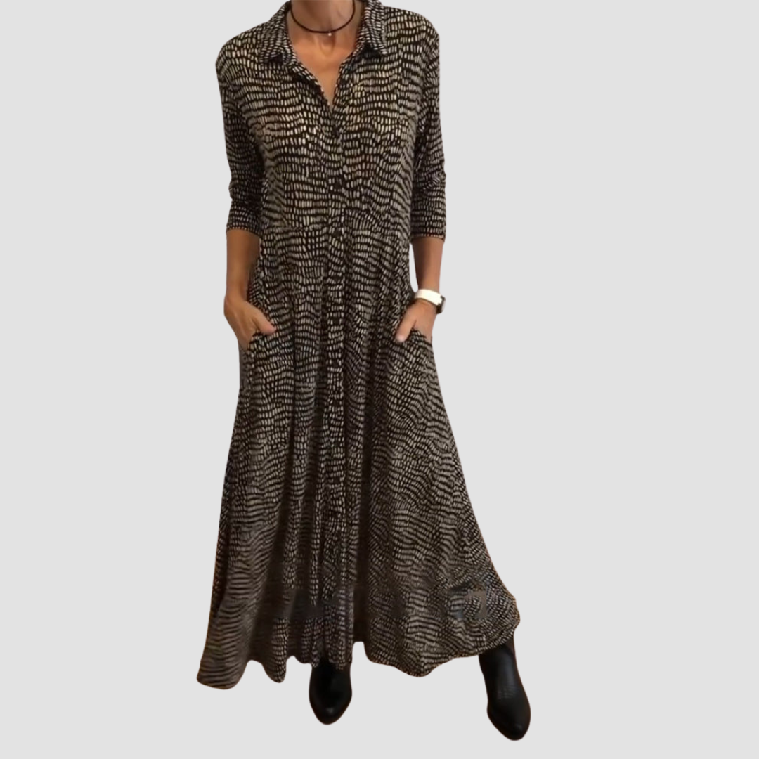 Edith | Sophisticated Pocket Midi Dress