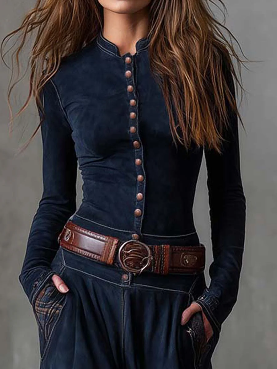 Annie | Belted Suede Maxi Dress