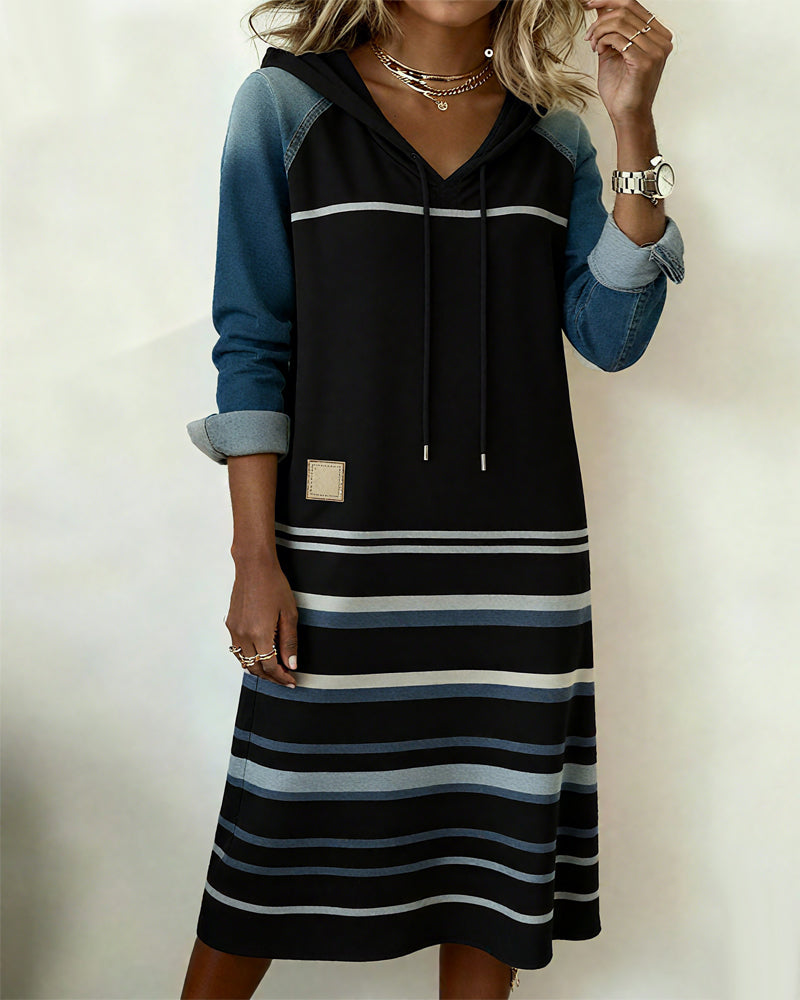 Zoe | Striped Hooded Dress