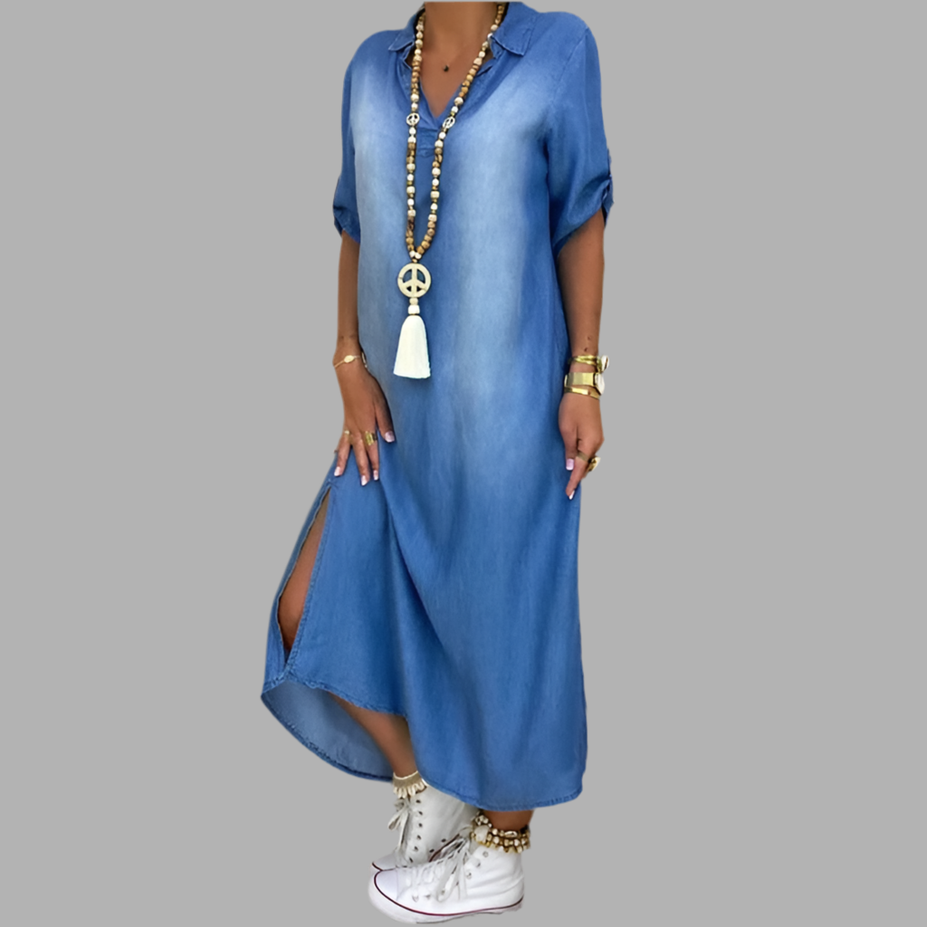 Olivia | Maxi Denim Style Dress