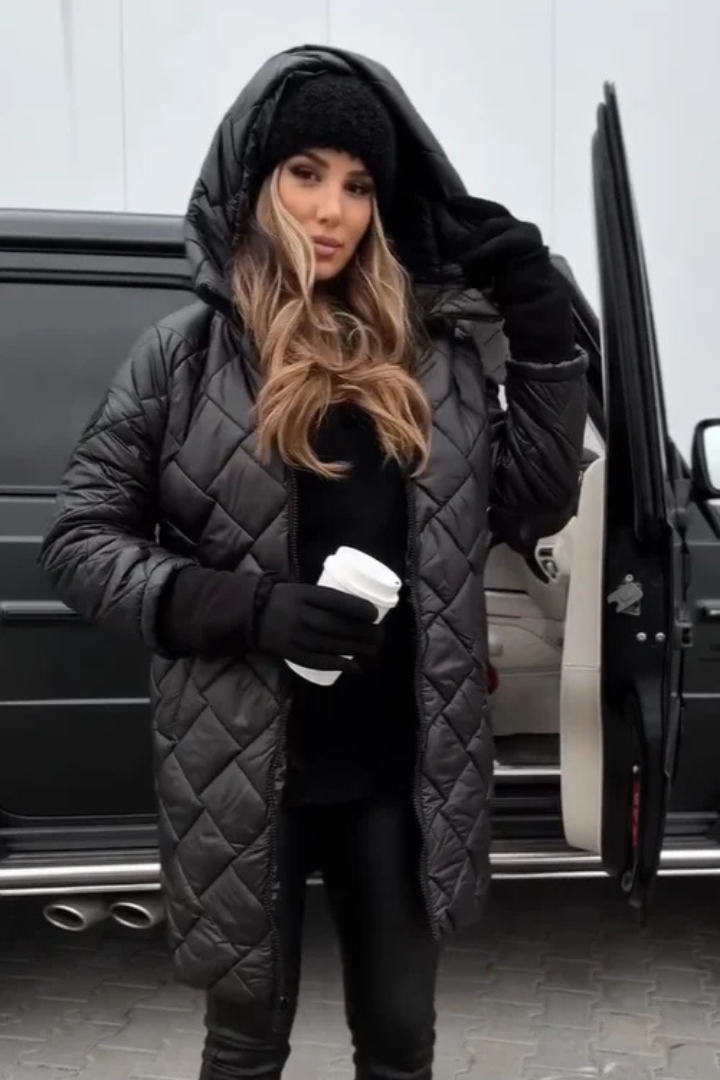 Avalyn™ | Elegant Quilted Hooded Jacket