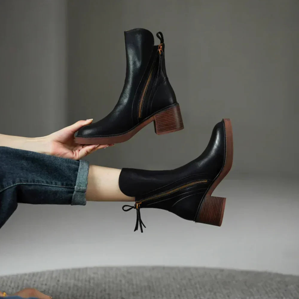 LEONIRA™ | LEATHER ANKLE BOOTS